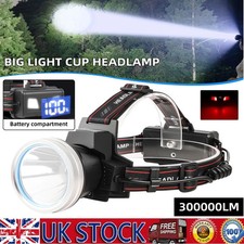 300000LM Digital LED Head Torch Headlight Camping Super Bright Fishing Headlamp*