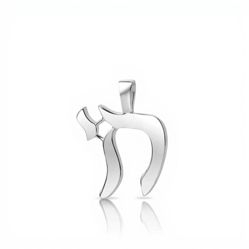 Sterling silver chai charm - silver,