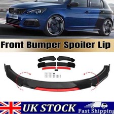 For Peugeot 207 208 308 508 GTI Front Bumper Lip Spoiler Splitter Black + Red UK