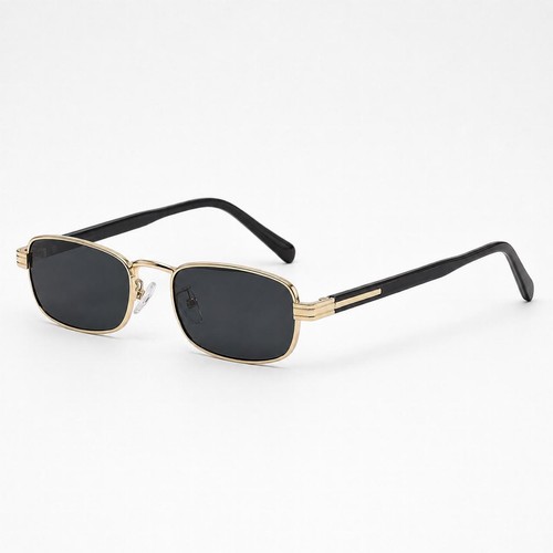 Gold rectangle sunglasses 90s - gold,