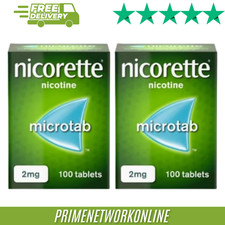 2x Nicorette Microtab 2mg - 100 Sublingual Tablets (Pack Of 2) 100% ORIGINAL ⭐⭐⭐