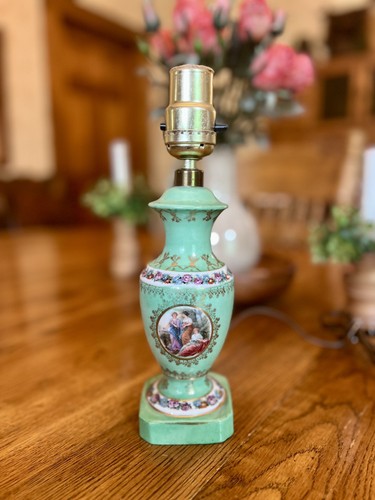 Antique german porcelain lamp - german,