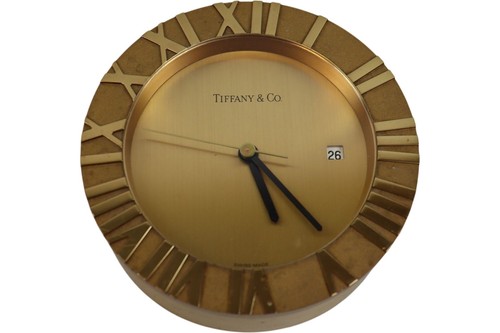 Tiffany gold desk - desk, clock