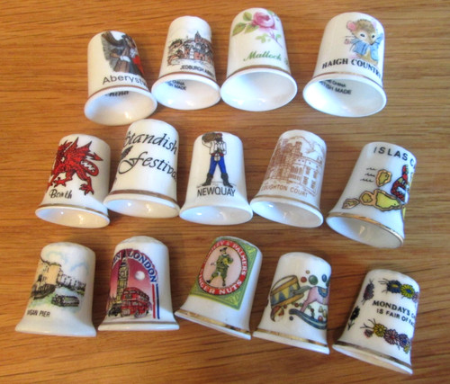 Bone china thimbles collectors - thimbles,