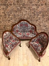 Dolls House 1/12 Scale Miniature Art Nouveau Customised 3 Piece Suite Set Ooak
