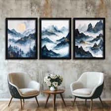 Set of 3 Abstract Mountains