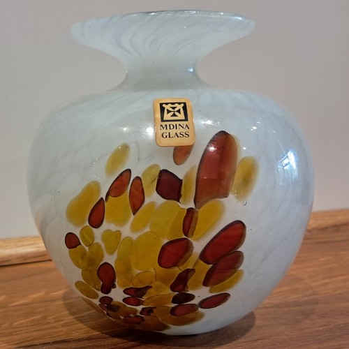 Mdina glass vase cream - glass,