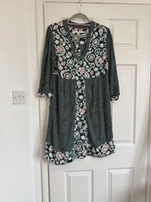 Boden ‘Mollie’ Green Spotty Floral Tunic Dress Size 12 R 