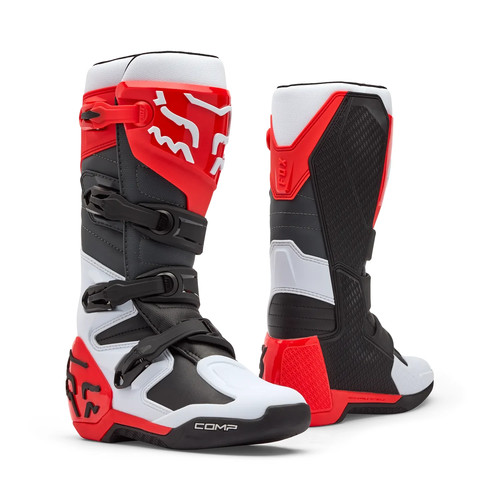 Fox racing comp boot wht - boot, wht/red