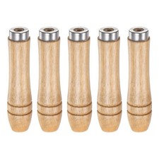 5pcs Wooden File Handle 3.54" Round Hole Handles with Collar for 4" - 6" Files