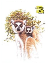 Grenada 1999 Ring-tailed Lemur/Animals/Wildlife/Nature/StampEx 1v m/s( b4372r)