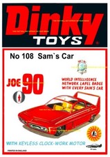 DINKY JOE 90  SAM`S CAR "RED" A5 SHOP COUNTER / WALL DISPLAY "NEW".ADVERT  