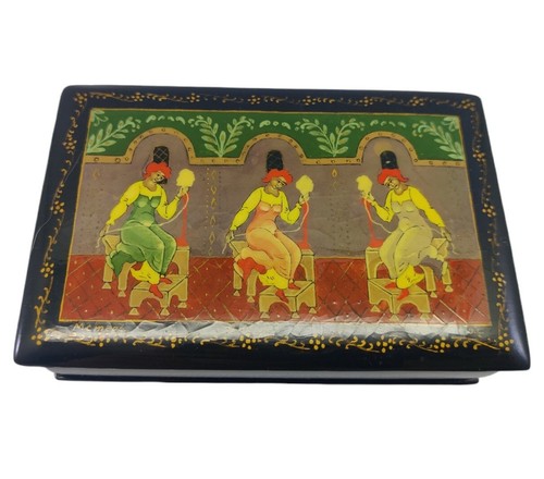 Russian lacquer trinket box - trinket,
