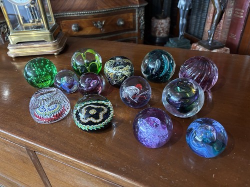 Old glass paperweight - old,