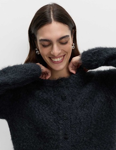 Womens textured crew long - m&s,