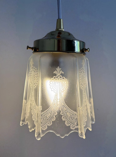 Antique glass gas light shade - gas,