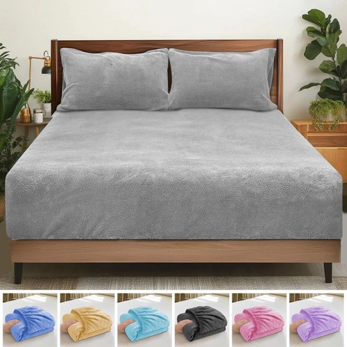 Teddy bear fleece fitted sheet - teddy,
