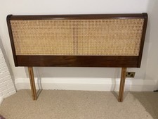Rattan Caned Double Bed Headboard Oak Perfect Condition