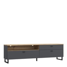 Large TV Unit - Oak & Grey, 1