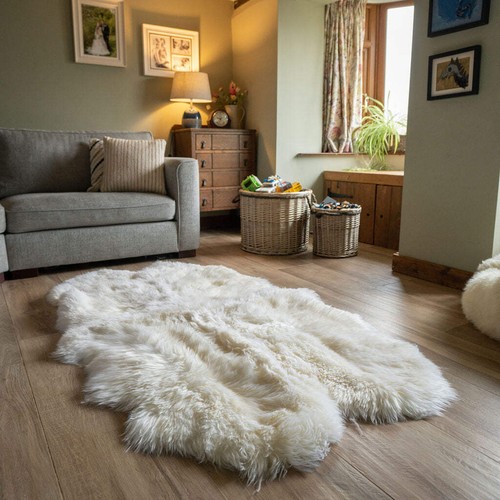 Natural sheepskin rug - sheepskin, (quad)