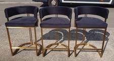 SET OF 3 MODERN HOLLYWOOD REGENCY STYLE BAR STOOLS          DELIVERY AVAILABLE