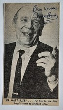 Sir Matt Busby Hand Signed Manchester United Newspaper Picture Autograph COA