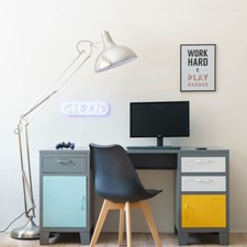 METAL INDUSTRIAL LOCKER LARGE DOUBLE PEDESTAL DESK MULTI-COLOUR