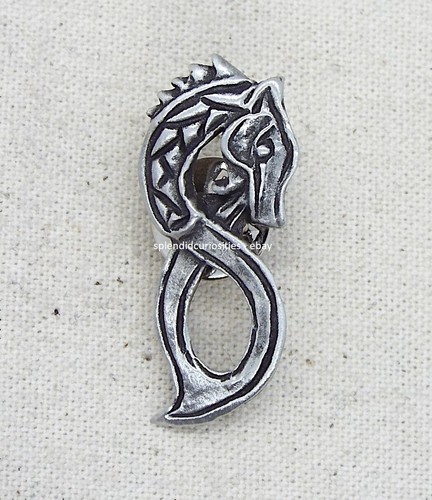 Viking dragon pin badge - viking,