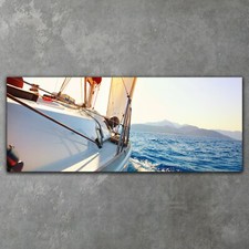 Yacht Sailing on Sunset Canvas