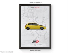 Honda Civic EK9 Type R - Initial D Poster Art - Japanese Anime Car Poster