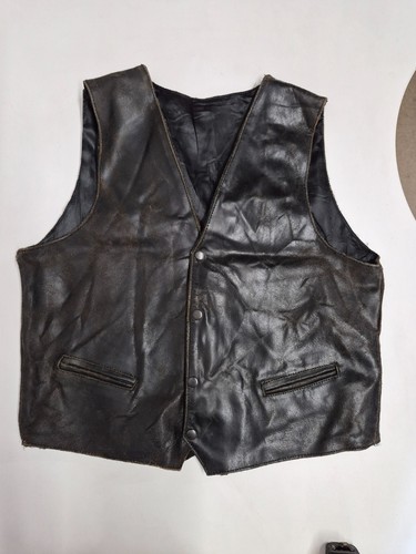Vintage leather waistcoat - , 42"
