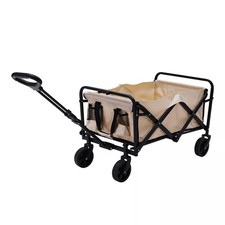 Folding Festival Trolley – Collapsible Camping Outdoor Cart Wagon Truck in Beige