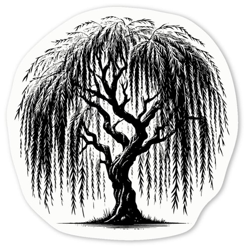 Weeping willow white vinyl - willow',