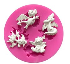 Dragons Dinosaur Mould Cupcake Toppers Decorating Fondant Chocolates Candy Resin