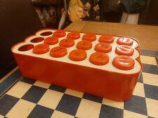 Vintage 1970s 18 Jar Orange & Cream Plastic Spice Rack by Bristol Ware USA