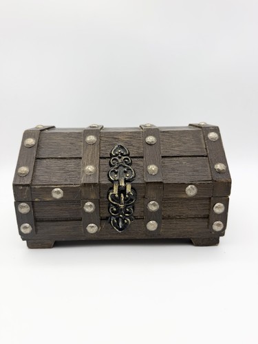Vintage wooden pirate chest - wooden,