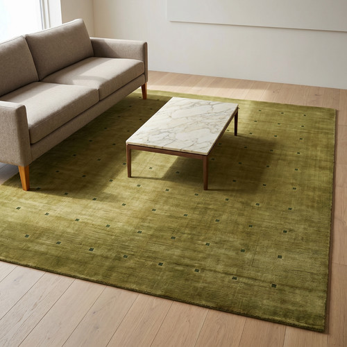 Hand tufted olive green - hand,