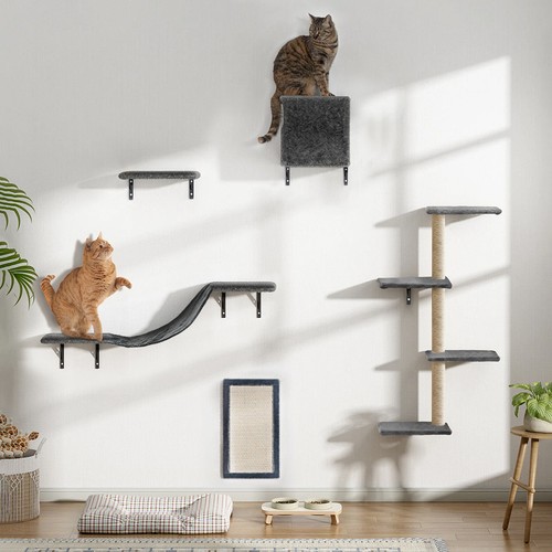 Wall mounted cat shelves tree - mounted,