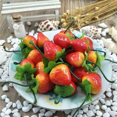 10x artificial ornament - artificial, red