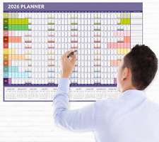 2026 Wall Planner A1 - A2 - A3 Full Year Calendar Home Office Work Colourful