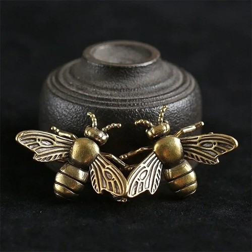 Solid brass honey bee - honey, figurine