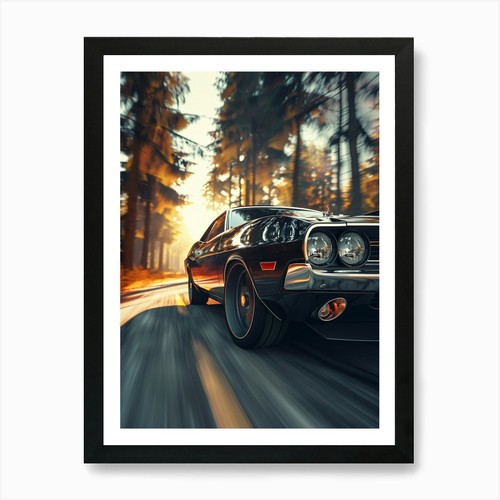 Classic muscle car driving - classic, in