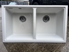 Double Sink Moulded Cask Made In The UK Kitchen Sink  White