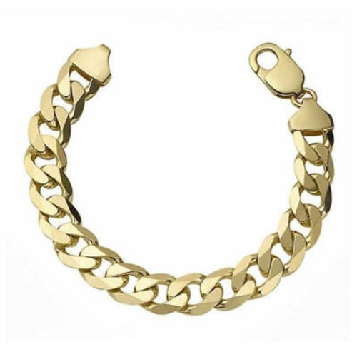 Yellow gold men curb - men's,