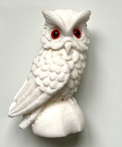 White owl figurine salt - white,