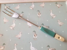 VTG Skyline Meat Serving Cooking Fork Wood Handle Old Kitchen Utensil Tool