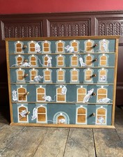 Unique Mid-century Modern Hand Painted Chest Of Drawers- Maple Wood- White Mice