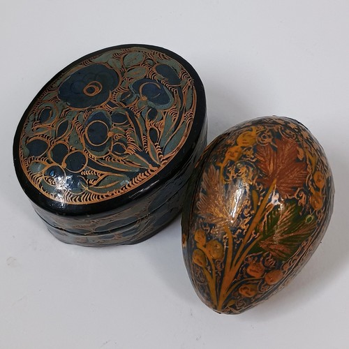 Paper mache egg trinket box - +,