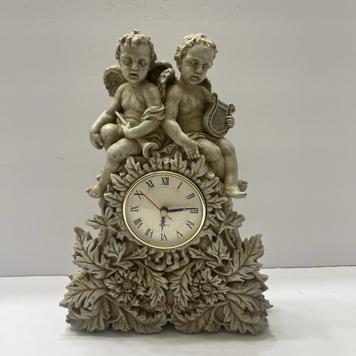 Vintage cherub mantle - mantle, clock