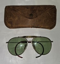 WW2 USAAF US Army Air Force Pilot Aviator Bausch & Lomb Sunglasses Green Lenses